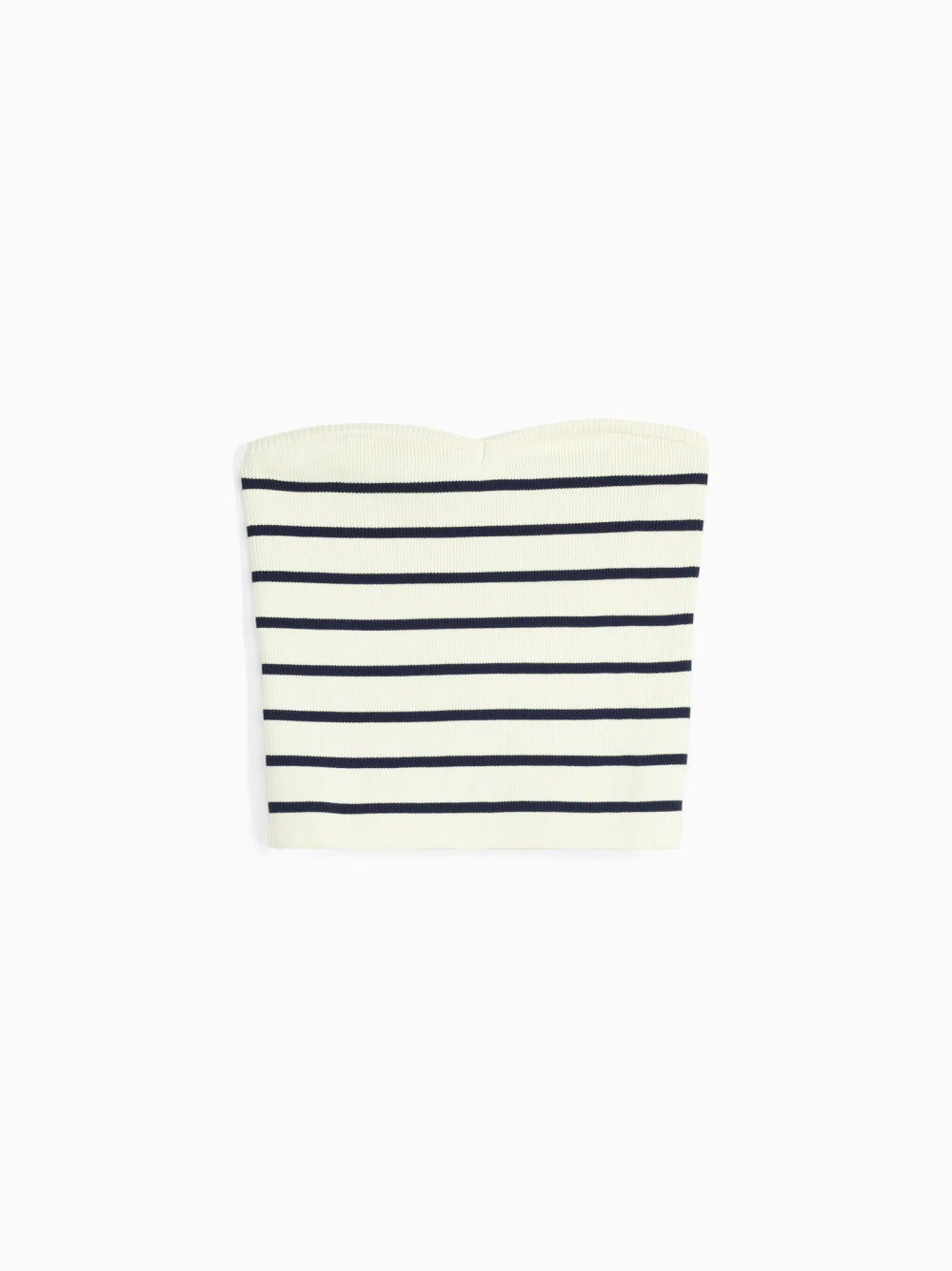 Top cropped cai-cai em malha listrada