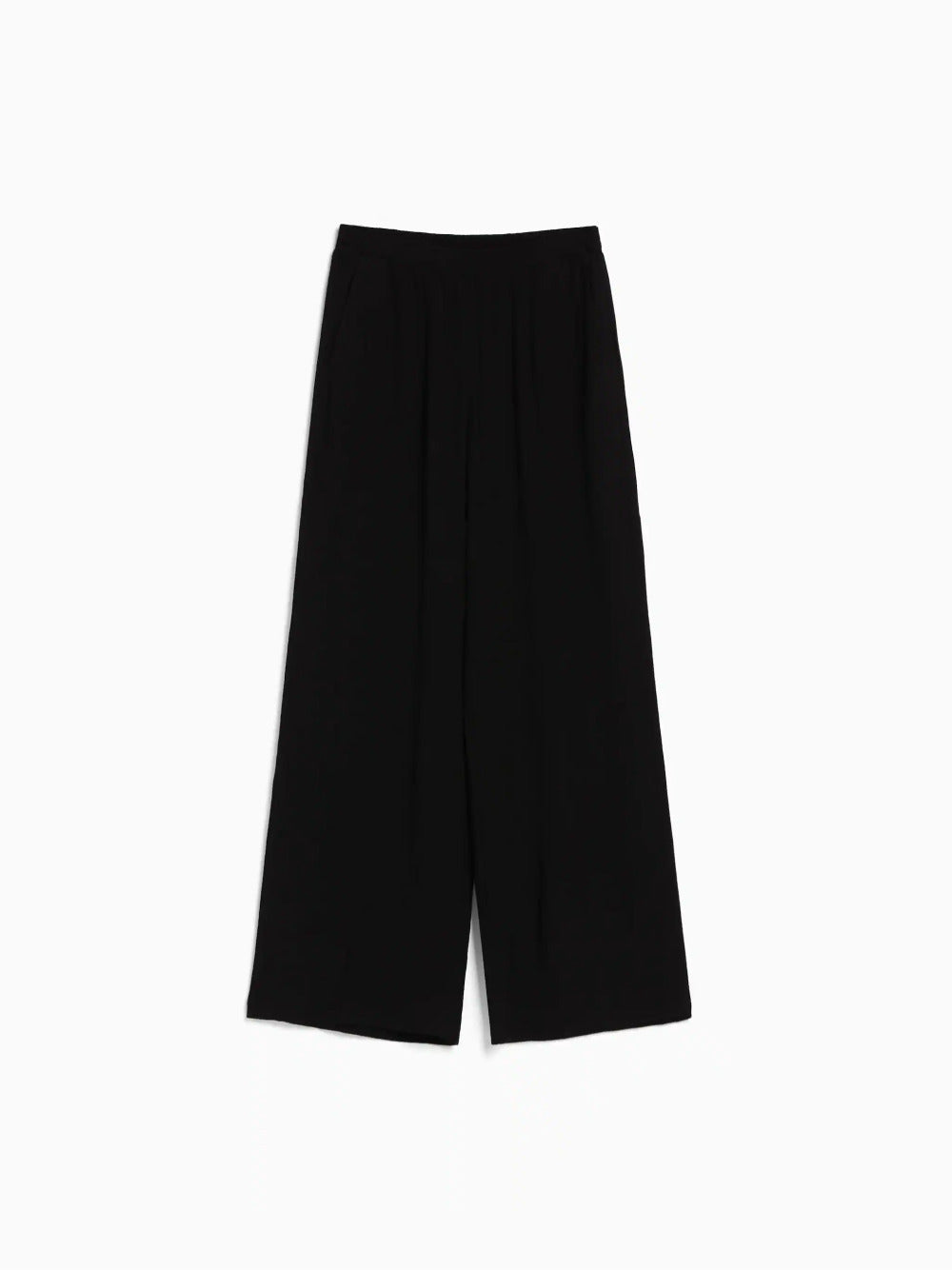 Wide-leg crepe trousers