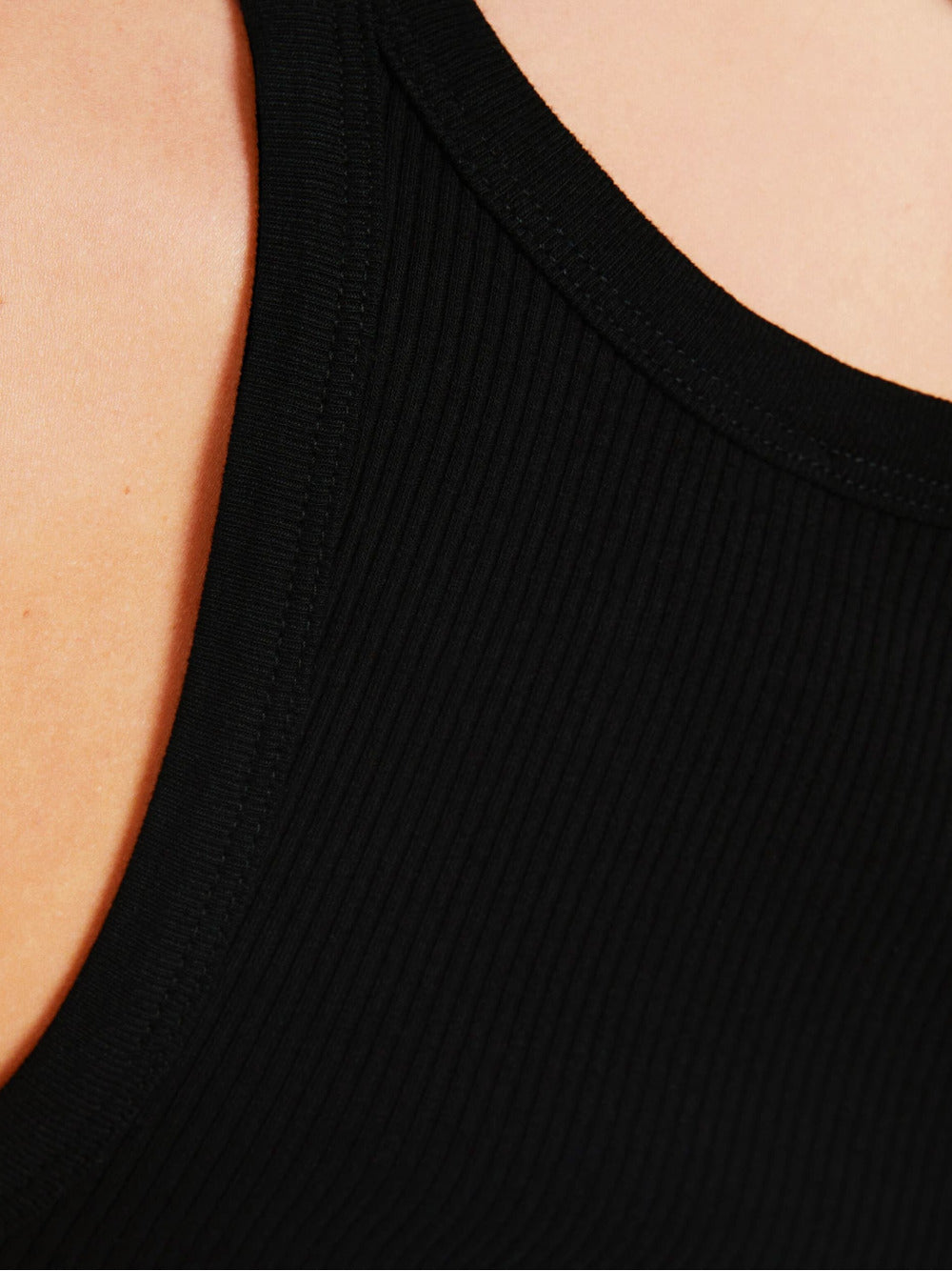 Sleeveless ribbed T-shirt