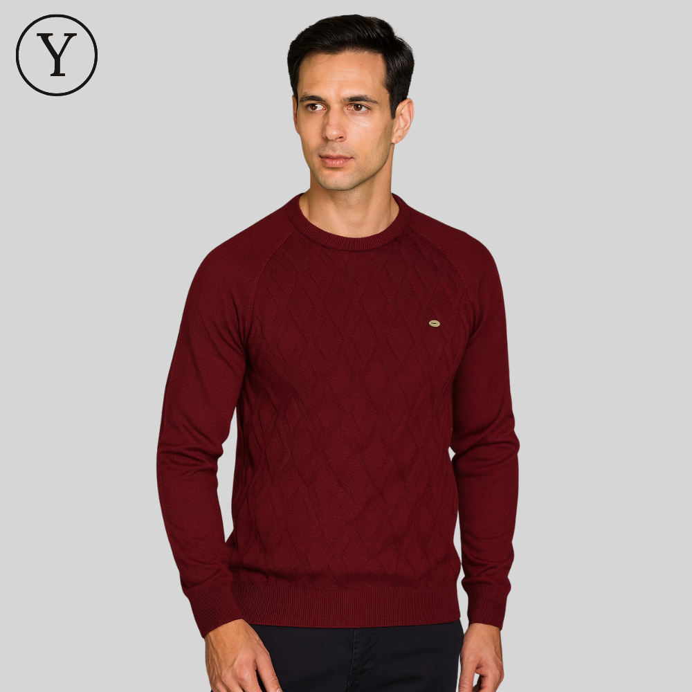 Herren Strickpullover mit 3D-Argyle-Muster