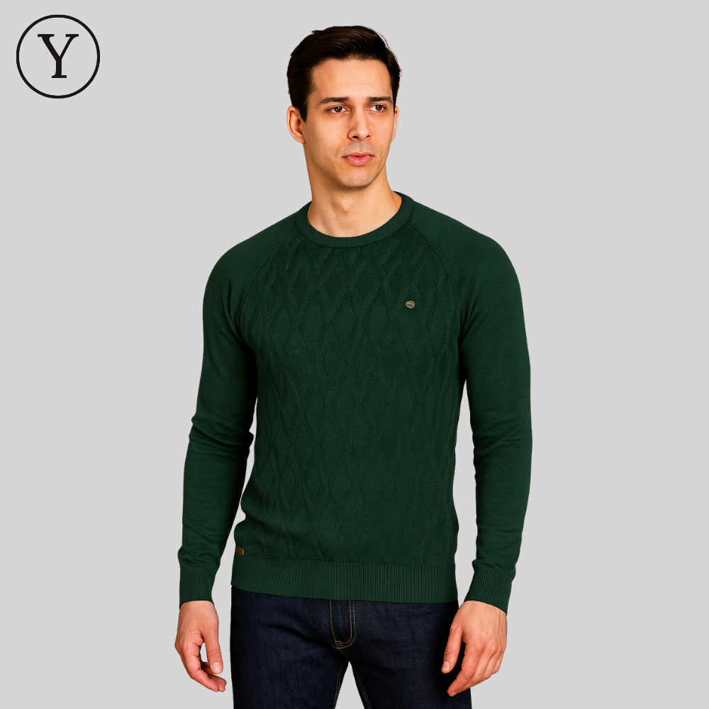 Herren Strickpullover mit 3D-Argyle-Muster