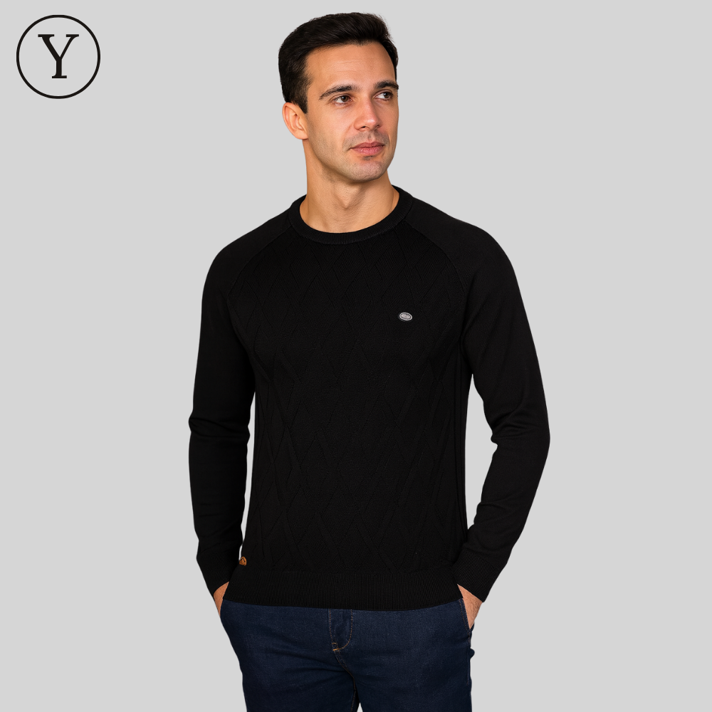 Herren Strickpullover mit 3D-Argyle-Muster