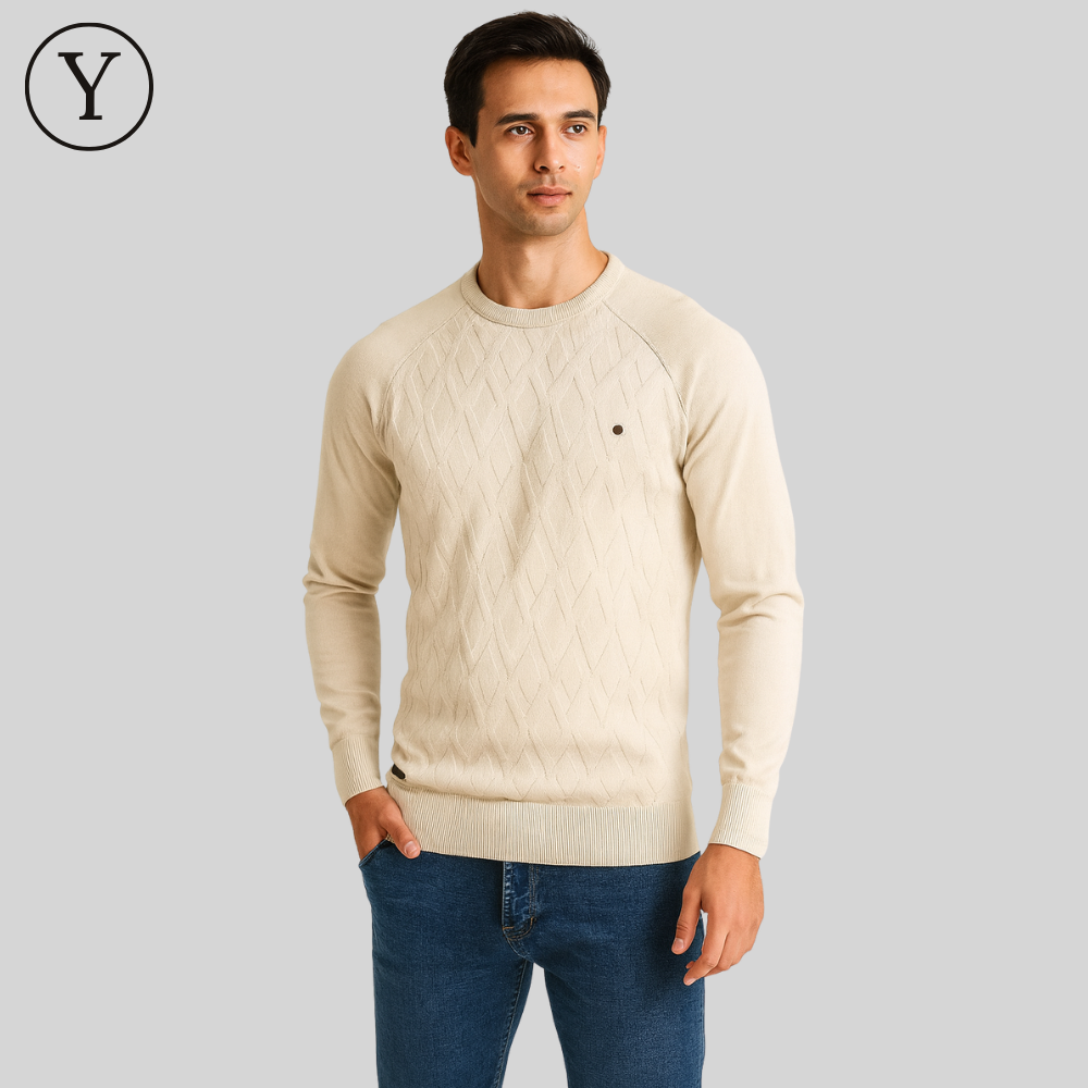 Herren Strickpullover mit 3D-Argyle-Muster